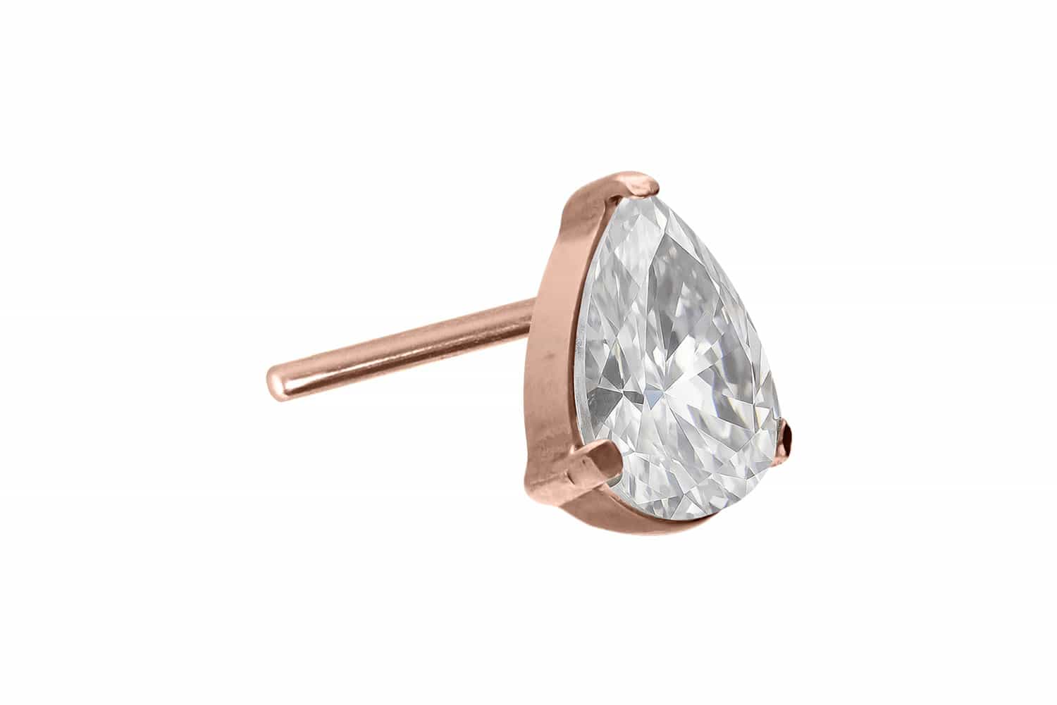 Titan Aufsatz mit Push Pin KRISTALLTROPFEN von Piercingline